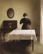 Vilhelm Hammershoi interior oil painting artist